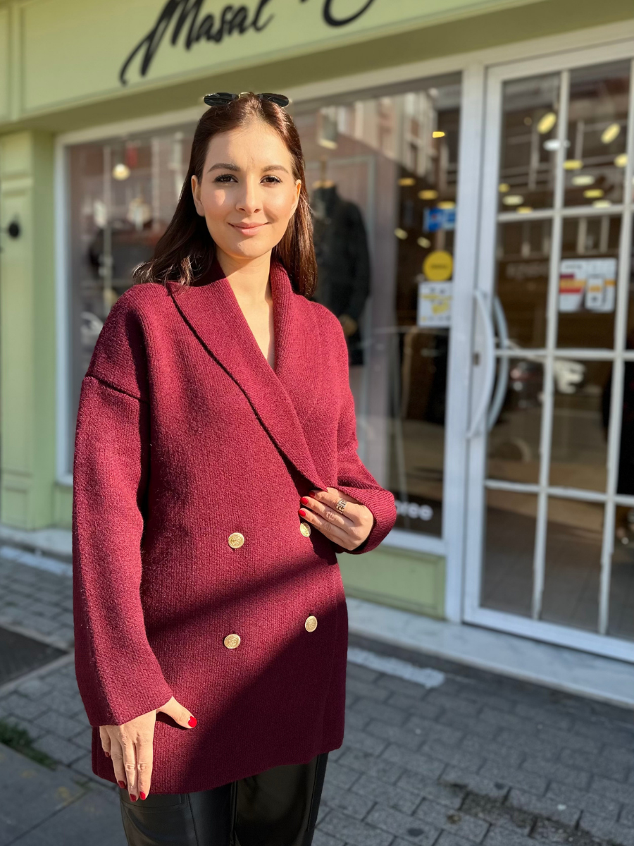 BORDO ANVELOP YAKA HIRKA PREMİUM KALİTE