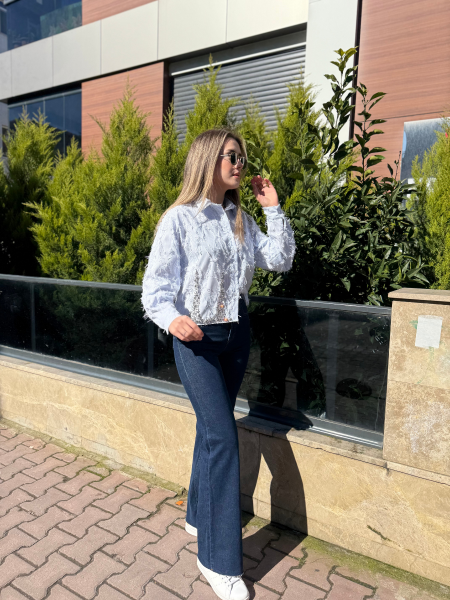 FRİNGED BAGET TAŞ İŞLEMELİ GÖMLEK