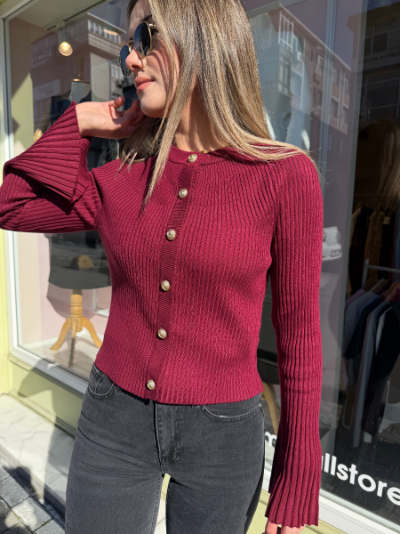 BİSİKLET YAKA DÜĞMELİ İSPANYOL KOL TRİKO