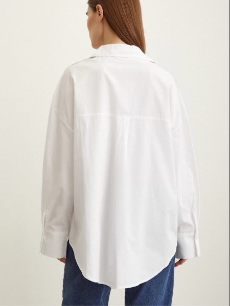 OMUZDA BONCUK DETAYLI OVERSİZE GÖMLEK