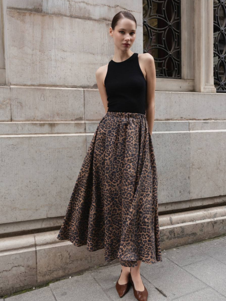 LEOPAR DESEN KLOŞ ETEK