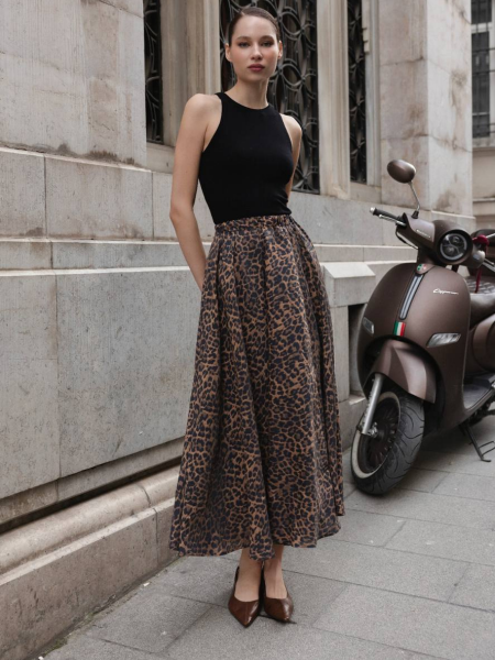 LEOPAR DESEN KLOŞ ETEK