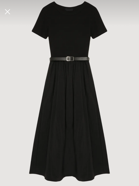 KISA KOLLU ELBİSE  SİYAH