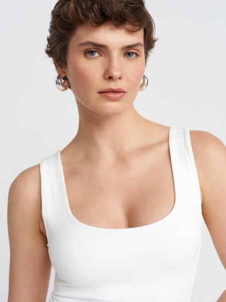 Kalın Askılı Poliamid Atlet-Ekru