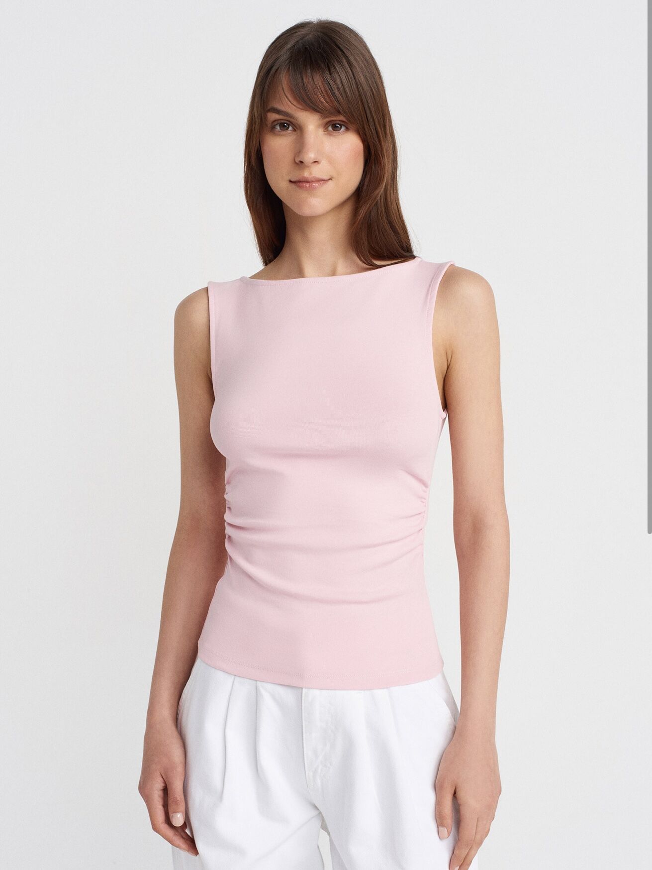 BÜZGÜLÜ KAYIK YAKA TOP -TOZ PEMBE