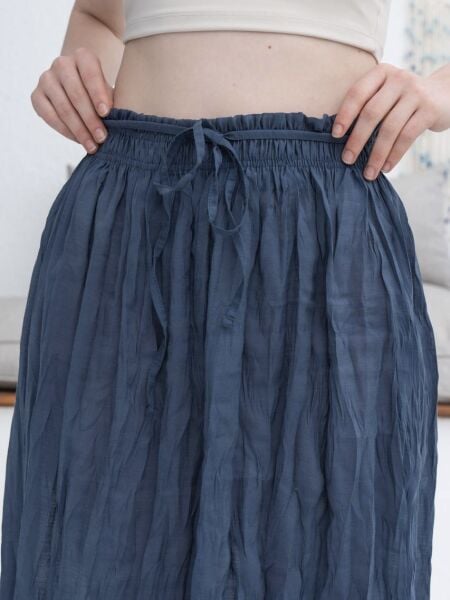 LASTİLKİ KRASLI ETEK -İNDİGO