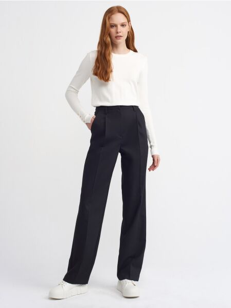 Bisiklet Yaka Kol Ortası Droplu Kazak-ekru