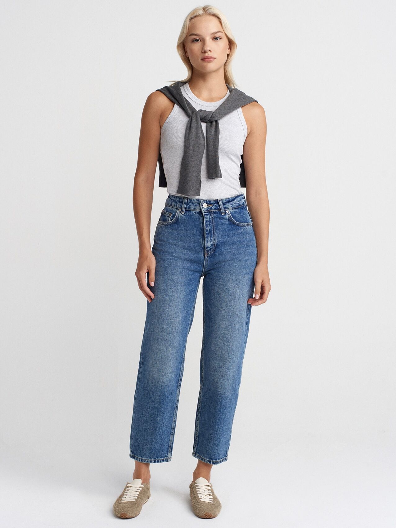 Relax Fit Denim Pantolon-Mavi