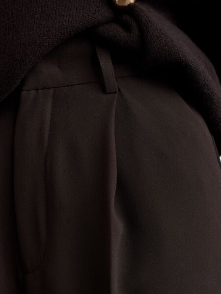 Yüksek Bel Pantolon-Koyu Kahve