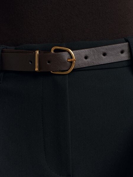 Kemerli Havuç Fit Pantolon-Siyah