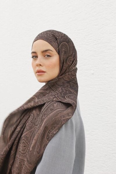 ERNİK DESEN ŞAL KAHVE