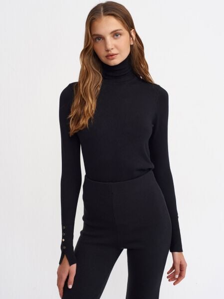 Balıkçı Yaka Kazak-siyah