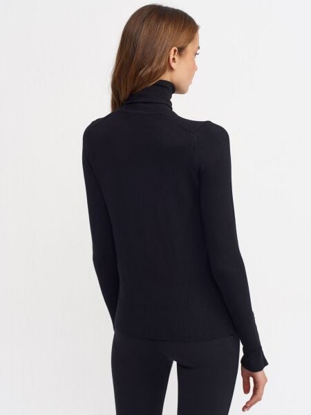 Balıkçı Yaka Kazak-siyah