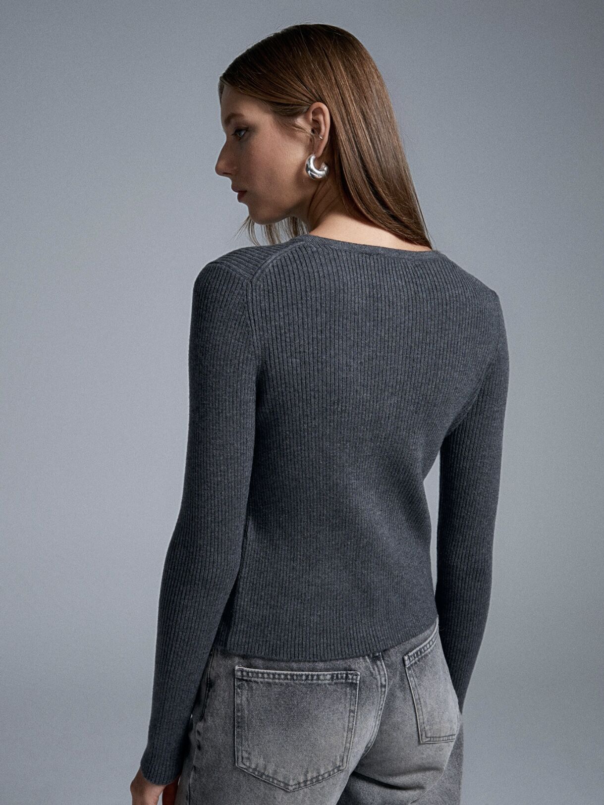 Yün Karışımlı İnce Triko-Füme