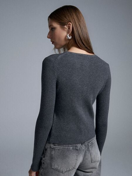 Yün Karışımlı İnce Triko-Füme