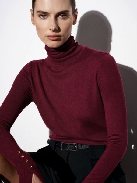 Balıkçı Yaka Kazak-Bordo