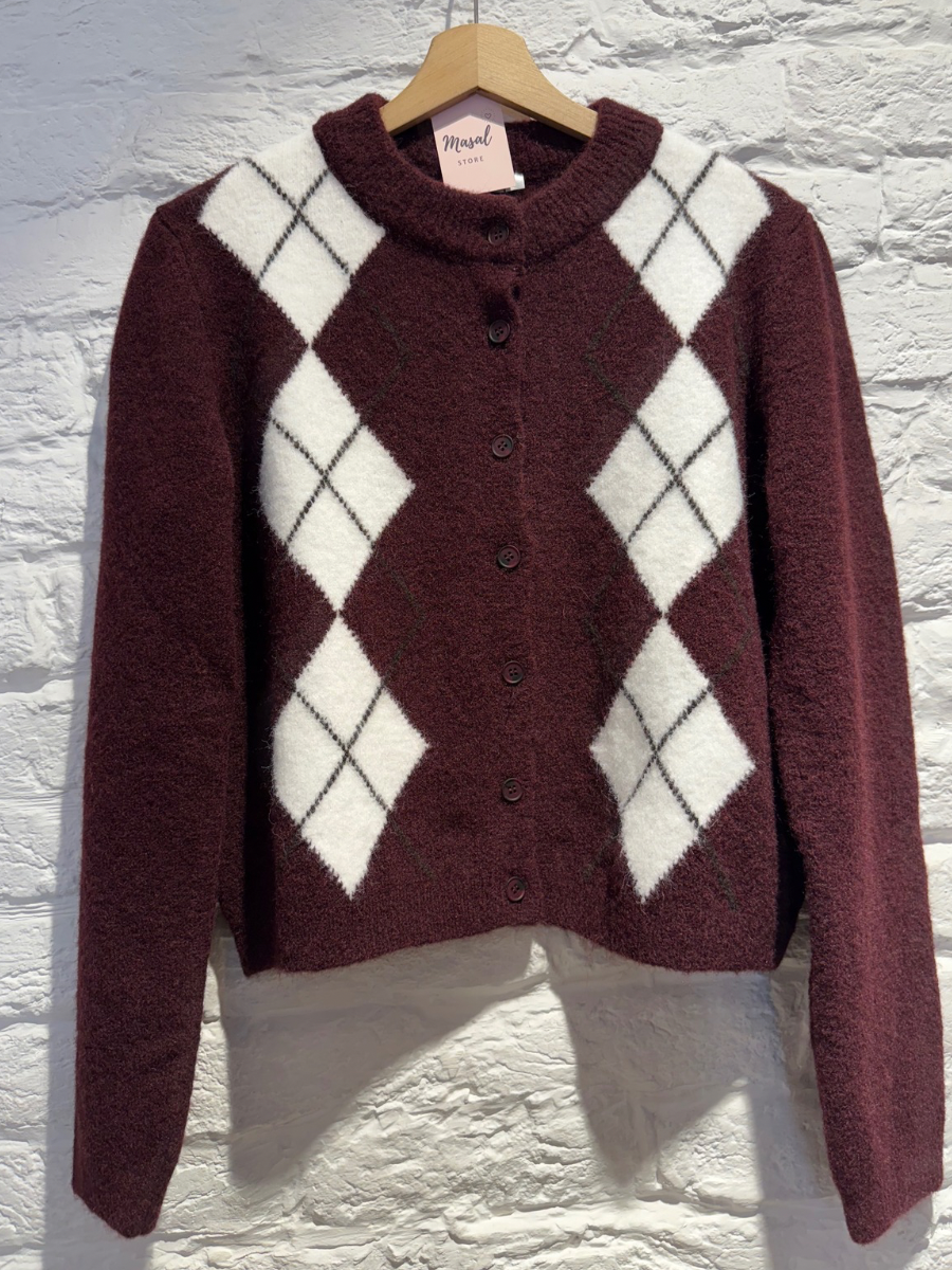 YOMUŞ DOKULU TRİKO HIRKA -BORDO