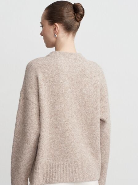 Yün Karışımlı Kalpli Kazak-Vizon