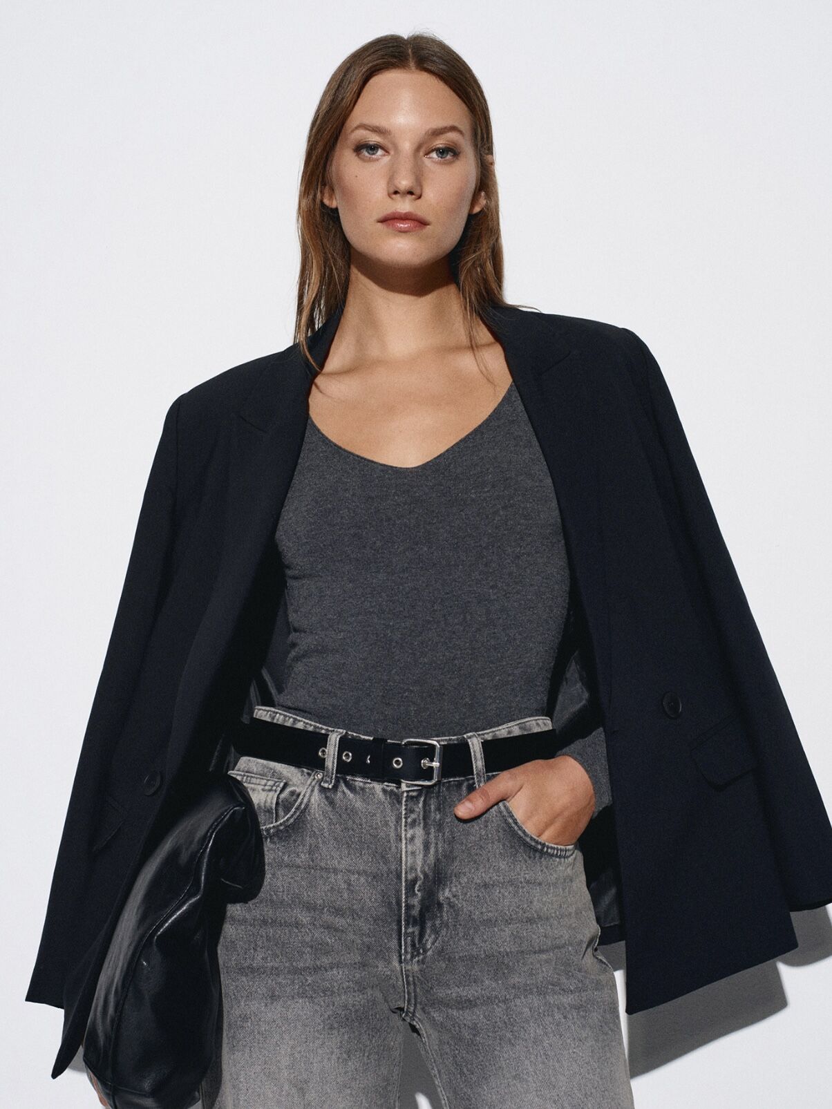 V Yaka Kaşmir Karışımlı Kazak-Bordo