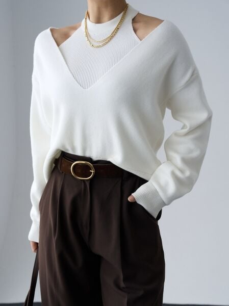 Yumoş dokulu Atlet detaylı triko set -EKRU